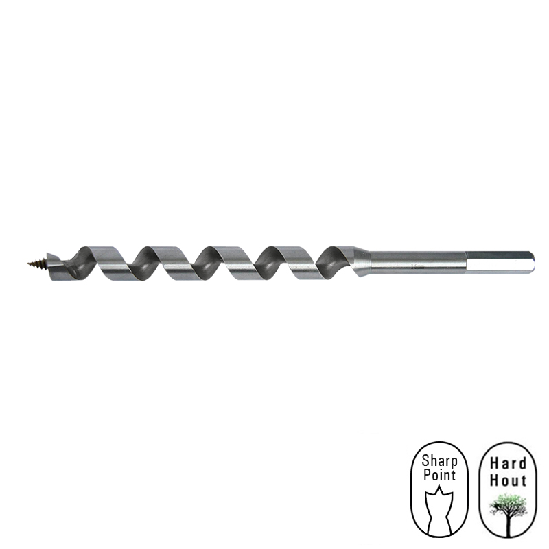 AZB100230 Azobé Slangenboor 10 x 230 mm voor het boren in hardhout of tropisch hardhout. De slangenboor is voorzien van een titanium coating. De titanium coating zorgt voor een hoge hittebestendigheid. Daarnaast heeft een Azobe slangenboor een wijdere spiraal ten opzichte van een gewone slangenboor. Zo voorkomt het scheuren en barsten en voert het spaanders gemakkelijk af. Door zijn optimale hitte afvoer is dit de ideale boor voor hardhout. Deze slangenboor heeft een zeskant aansluiting om doordraaien tegen te gaan. Met voorsnijder, zeskant aansluiting en gehard staal is dit een ideale oplossing om gaten te boren in harde tropische houtsoorten.