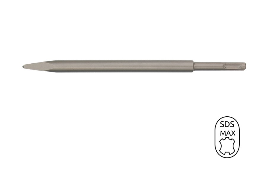 BTLM01002 Beitel SDS Max, een punt beitel met een afmeting van 400 mm, van gehard staal met een SDS- plus aansluiting. Voor het hakken en breken van steen en beton