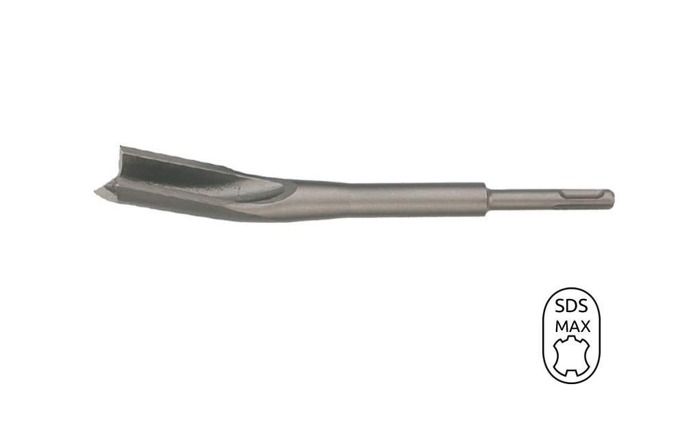 BTLM01011 Beitel SDS Max, een guts beitel met een afmeting van 300 mm x 22 mm, van gehard staal met een SDS- plus aansluiting. Voor het hakken en breken van steen en beton