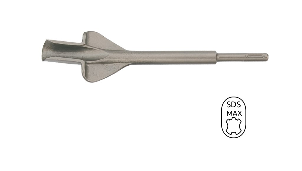 BTLM01014 Beitel SDS Max, een sleuf beitel met een afmeting van 280 mm x 35 mm, van gehard staal met een SDS- plus aansluiting. Voor het hakken en breken van steen en beton
