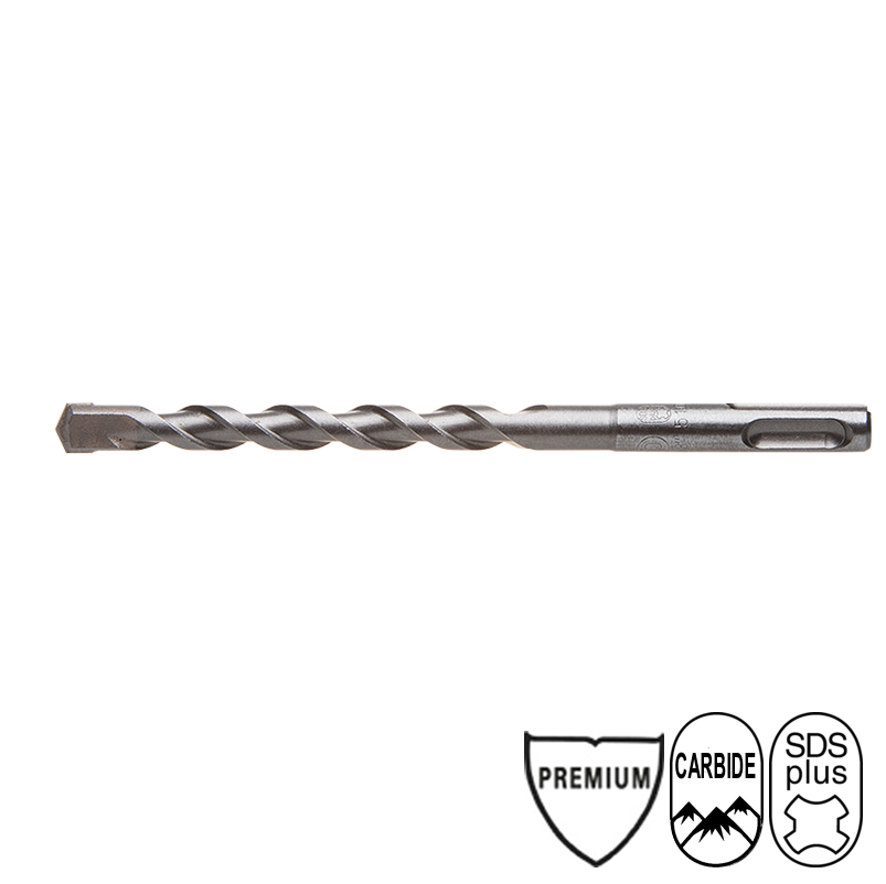 HBT220450 Hamerboor SDS Plus 2 snijder Premium voor het (klop) boren in steen en beton. De carbide kop is voorzien van 2 snijvlakken en heeft een A-symmetrische spiraal. Met deze 2-snijder SDS boor, boort u gemakkelijk in de meeste betonsoorten. De premium betonboor heeft een PGM certificering en een extra gehard kop, wat bijdraagt aan een lange levensduur. – Ook voor natboren – Geschikt voor boren in gewapend beton – Vele lengtematen en diameters. Diameter 22.0 mm x 450 mm.