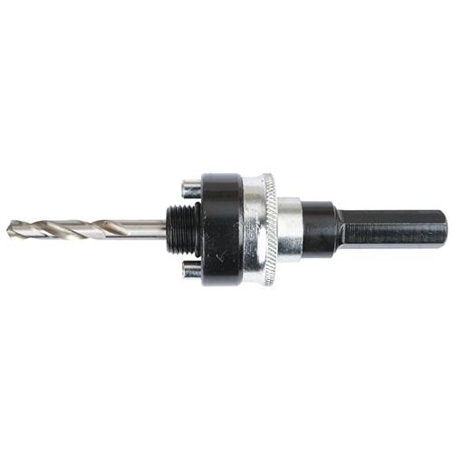 MGZ105591 Gatzaag Snelwisselhouder met veer | schacht 11 (32-210) LA11. Snelwisselhouder met veer voor uw metalen gatzaag. Voor het boren in vele staalsoorten, RVS en hout. Zeskant aansluiting 11 mm. (Type LA10) Geschikt voor gatzagen van 32 tot 210 mm.