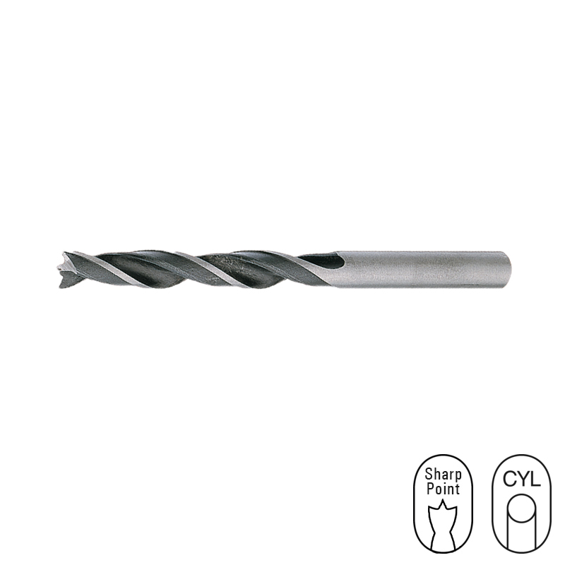 MH000400 Standaard houtboor 4.0 mm met centreerpunt voor het boren in hout. Met cilindrische opname. De houtboor is gemaakt uit gewalst staal. Wanneer u op zoek bent naar een volledig geslepen houtboor, kiest u de machinale houtboor met Quicklock aansluiting.