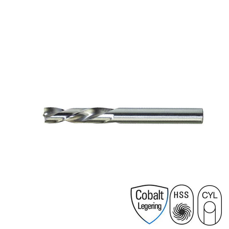 PL0700 Puntlasboor HSS geslepen Cobalt 7.0 mm. Cobalt puntlasboren zijn vervaardigd uit HSS M35 staal. Door het toevoegen van cobalt krijgt de boor extra hardheid. Dit zorgt naast een lange levensduur, ook voor het presteren in moeilijk te verspanen staalsoorten. De puntlasboor is volledig geslepen, dit houdt in dat u een zeer scherpe nauwkeurige boor heeft. Eigenschappen: – Zelf centrerend – Hoogwaardig HSS M35 staal met Cobalt – Cilindrische aansluiting