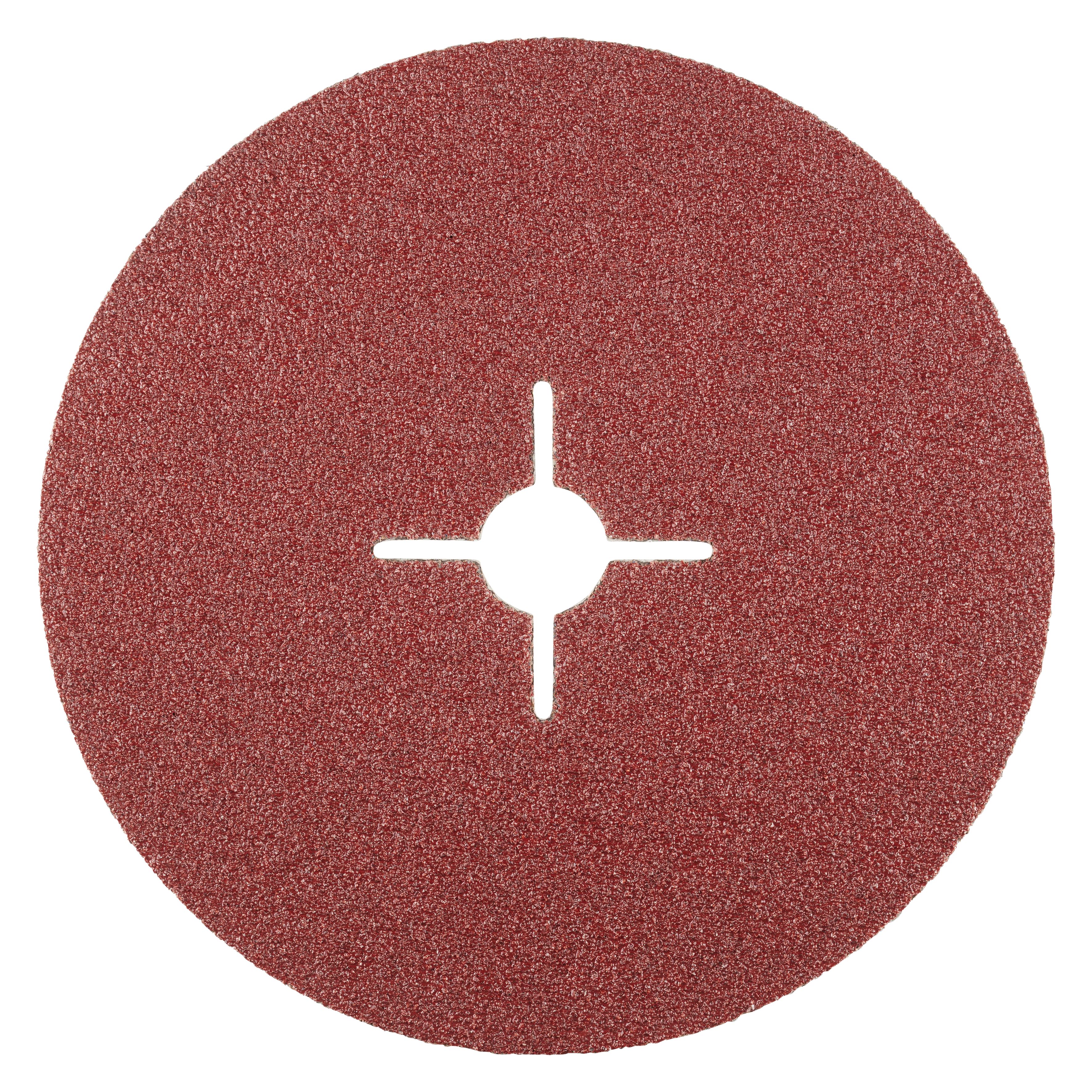 300130 KFS Fiberschijf geschikt voor Staal, een fiberschijf met aluminiumoxide. Deze korrel maakt een grote verwijderingsprestatie op staal mogelijk. De fiberschijf heeft een diameter van 180 mm, een asgat van 22.23 mm en een K40 korrelgrootte. Eigenschappen: - Goed verspanend vermogen - Lange levensduur - Geringe vonkenregen. Deze fiberschijven met aluminiumoxide zijn geschikt voor het gebruik op de haakse slijper. Geschikt voor de bewerking van staal. 25 fiberschijven per doos