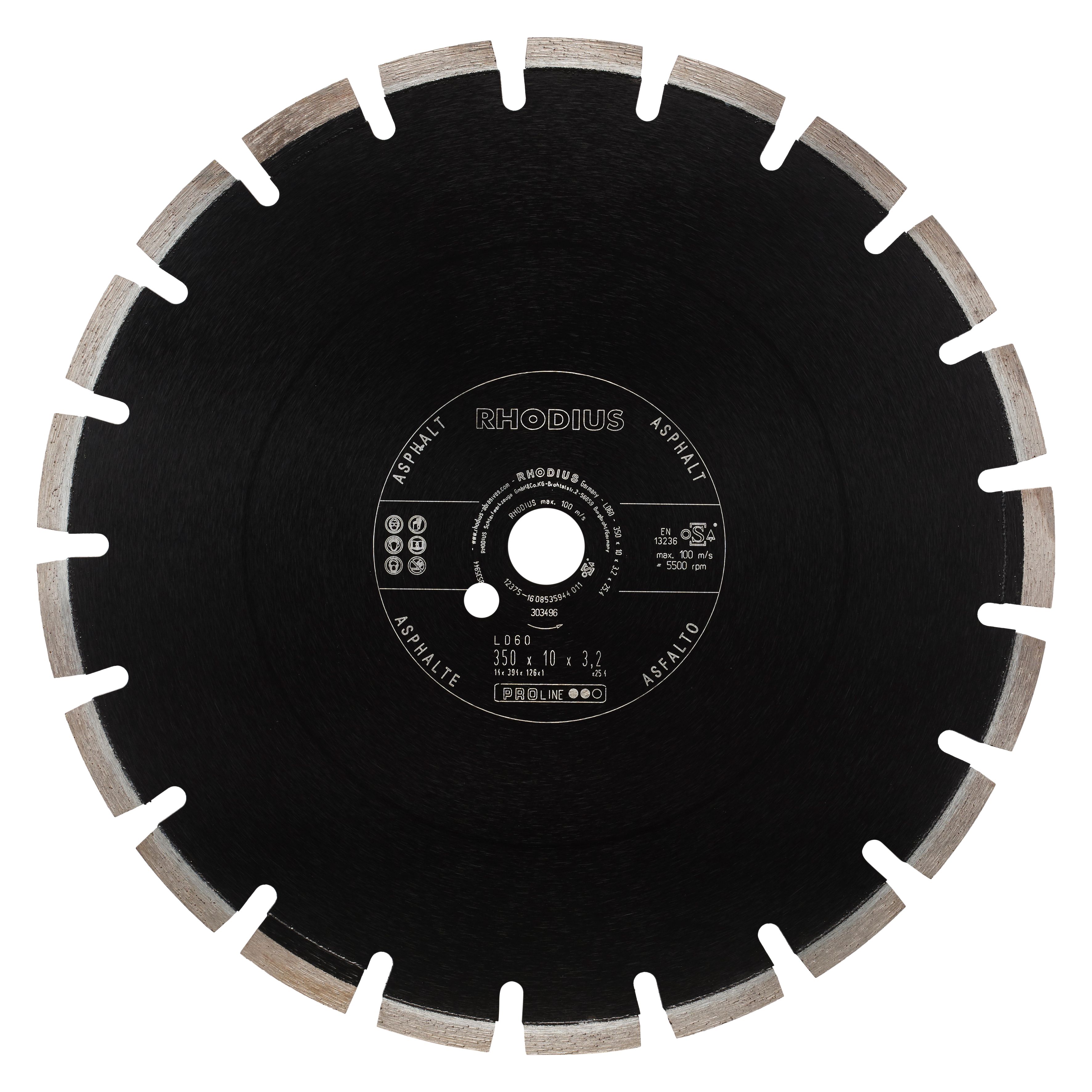 LD60 Diamantschijf | 350 x 11,0 x 3,0 x 25,40 | Asfalt