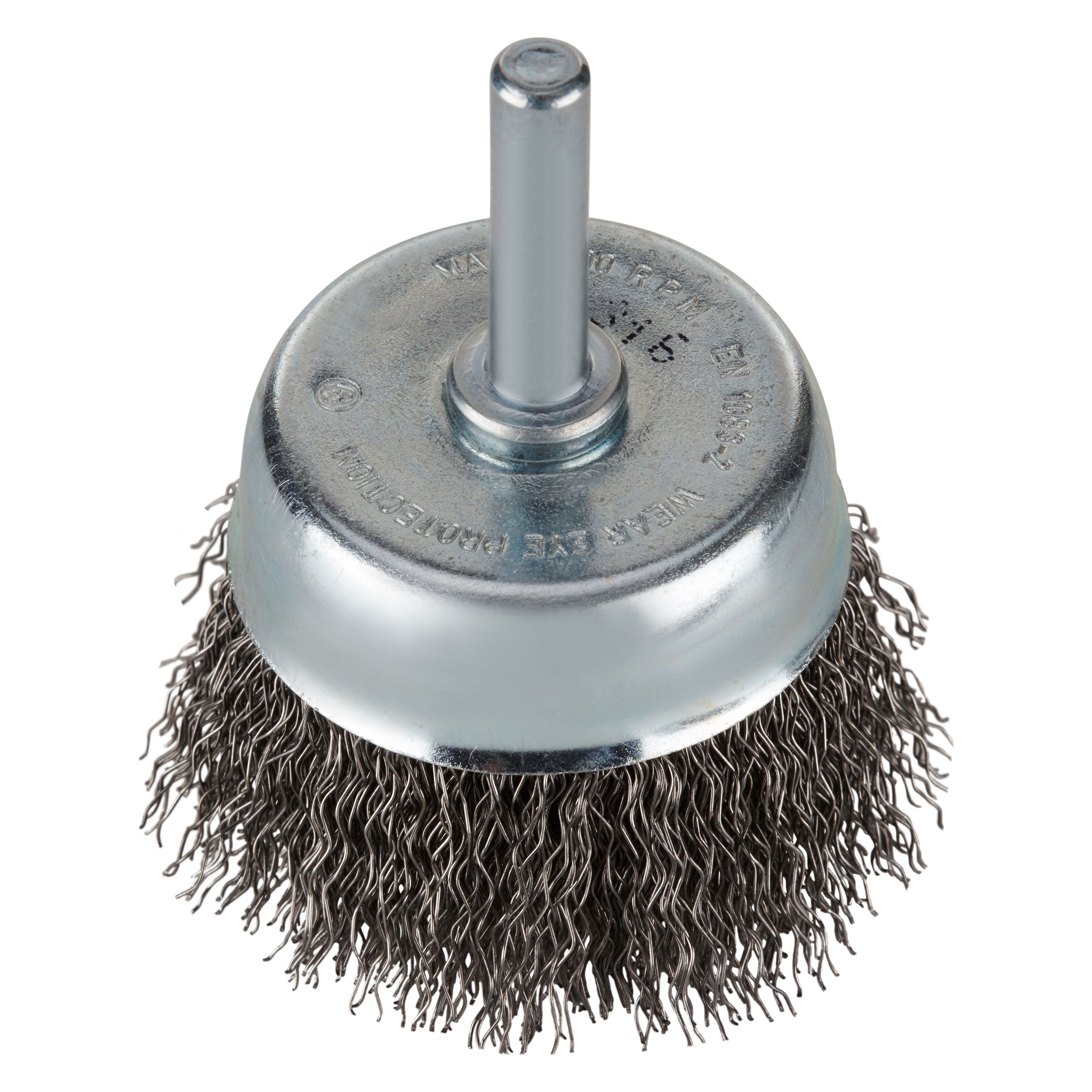 353030 STBWBM komborstel, een komborstel met gegolfde staaldraad met 6 mm as, een diameter van 50 mm, asgat van 6.0 mm en een draaddikte van 0.30 mm. Eigenschappen: - Een hoog maximaal toelaatbaar toerental - Voor flexibel werken - Voor het behoedzaam reinigen - Vermessingd voor grotere bescherming tegen corrosie. Deze komborstels zijn geschikt voor het gebruik op de boormachine. Geschikt voor de bewerking van staal. 20 komborstels per doos
