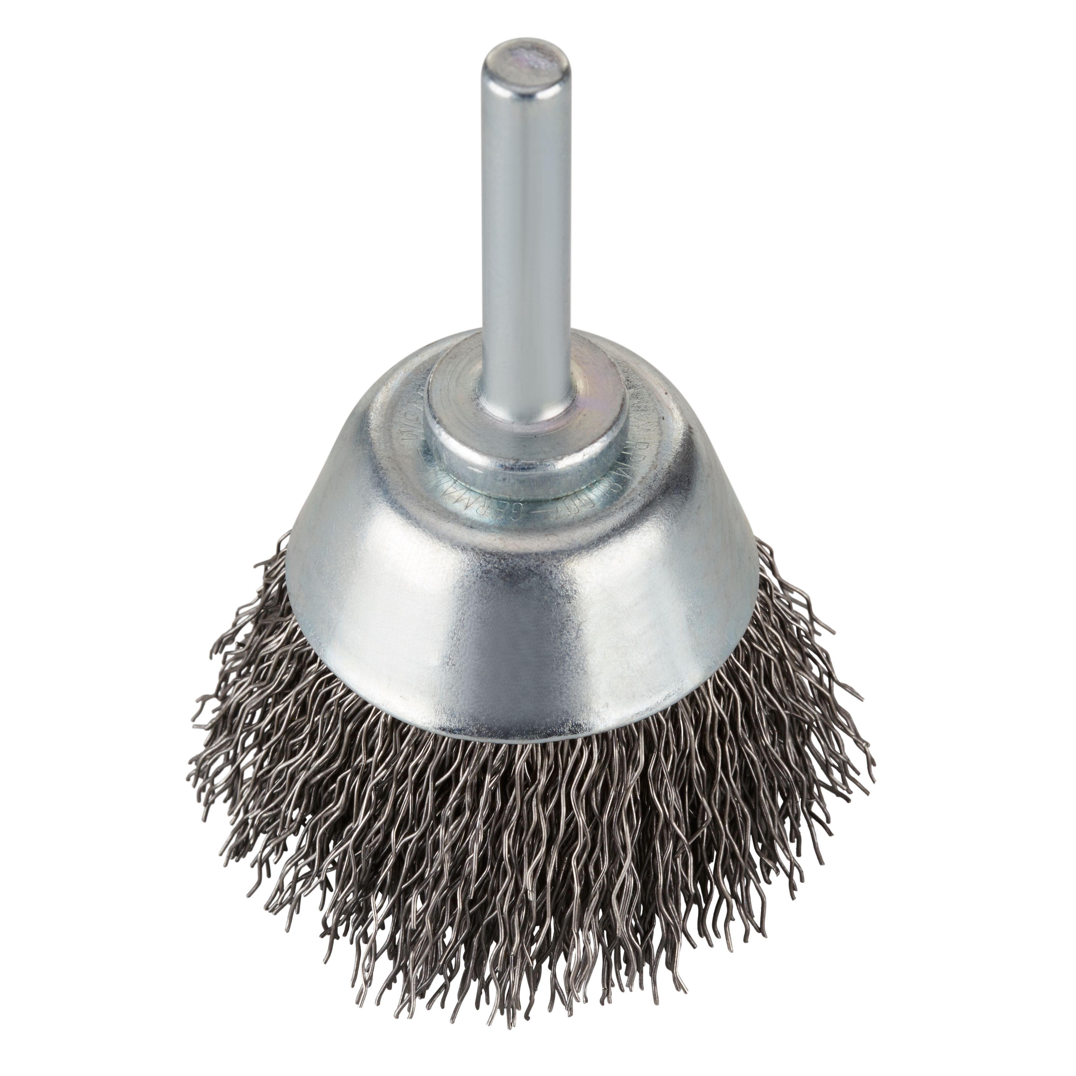 353137 STBWGS komborstel op stift, een komborstel met gegolfde staaldraad met een 6 mm as, een diameter van 40 mm, asgat van 6.0 mm en een draaddikte van 0.30 mm. Eigenschappen: - Een hoog maximaal toelaatbaar toerental - Voor flexibel werken - Voor het behoedzaam reinigen - In kunststof ingegoten voor een tot wel 10x langere levensduur. Deze komborstels zijn geschikt voor het gebruik op de rechte slijper en de persluchtslijper. Geschikt voor de bewerking van staal. 10 komborstels per doos