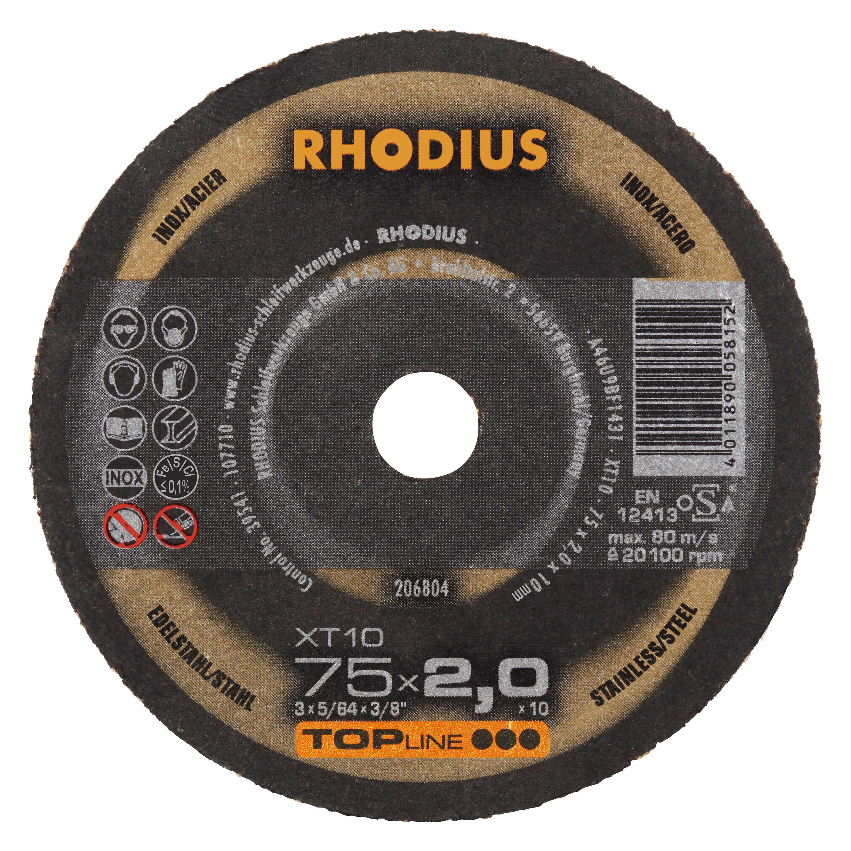 206804 De XT10 Mini, een extreem krachtige dunne doorslijpschijf voor de hoogste gebruikerseisen. Passend voor opspanstiften ASB XT. De doorslijpschijf heeft een diameter van 75 mm, een dikte van 2.0 mm en een asgat van 10.0 mm. Eigenschappen: - Optimaal voor doorslijpwerkzaamheden op moeilijk toegankelijke plaatsen - Lange levensduur - Minder vonkenregen - IJzer- en zwavelvrij. Deze extreem krachtige, dunne doorslijpschijf is geschikt voor het gebruik op de rechte slijper. Geschikt voor de bewerking van staal en RVS. 25 doorslijpschijven per doos